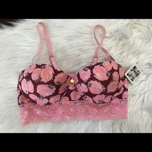 Jessica Simpson pink floral bralette